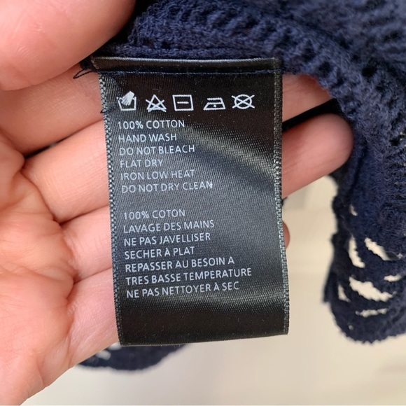 James Coviello By Anthropologie Women Crochet Knit Crop Top short sleeves XS - Picture 8 of 10